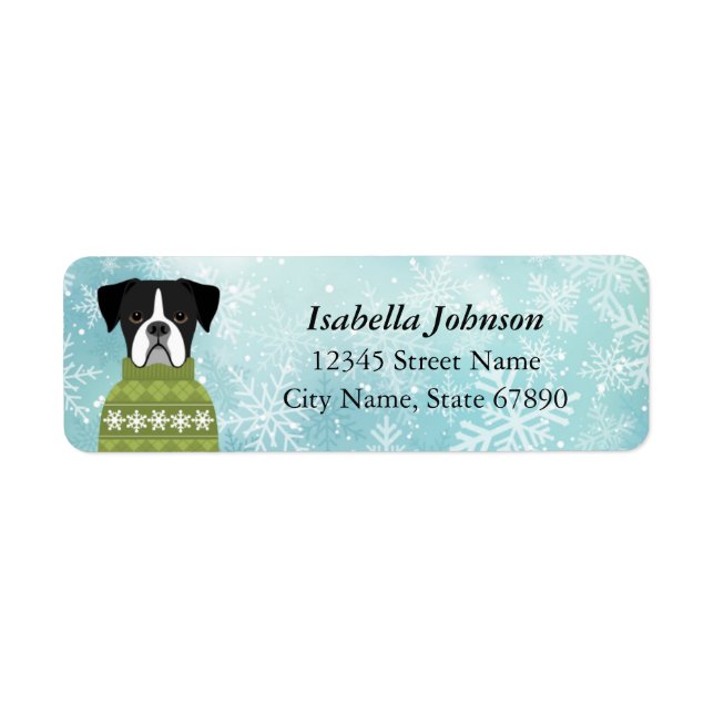 Boxer Dog Return Address Label (Front)