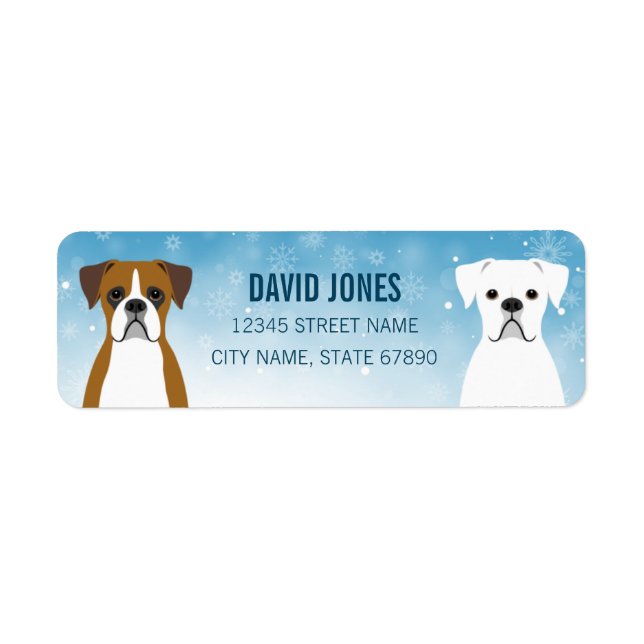 Boxer Dog Return Address Labels (Front)
