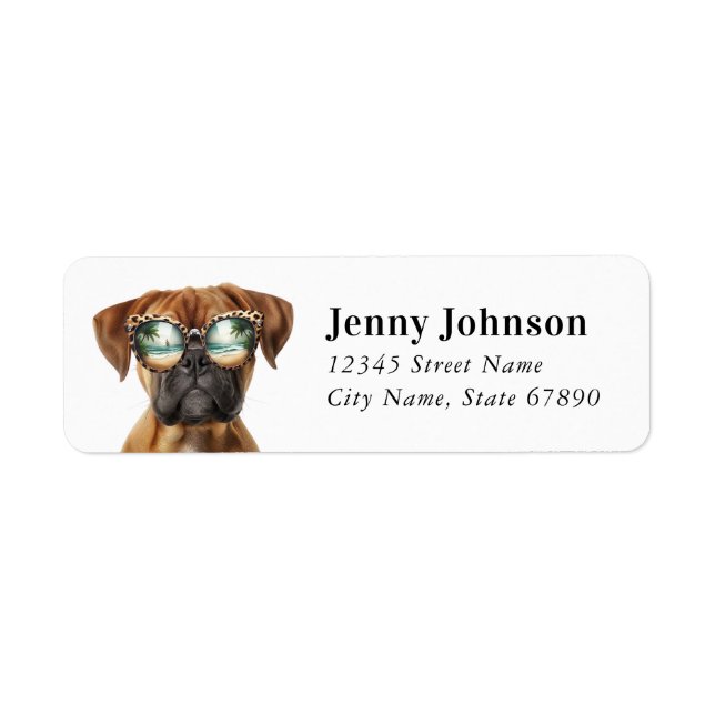 Boxer Dog Return Address Labels (Front)