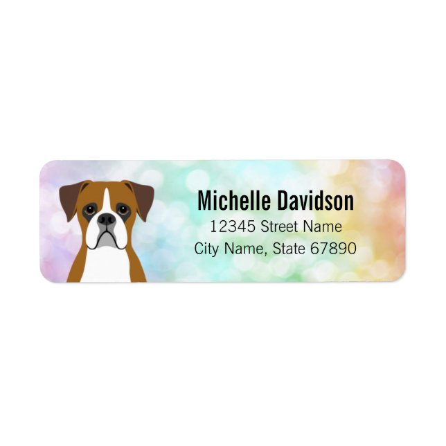 Boxer Dog Return Address Labels (Front)