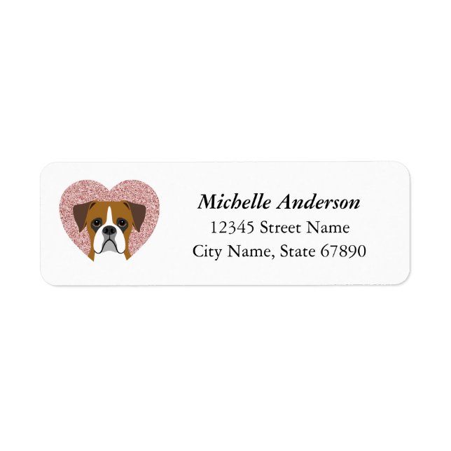 Boxer Dog Return Address Labels (Front)
