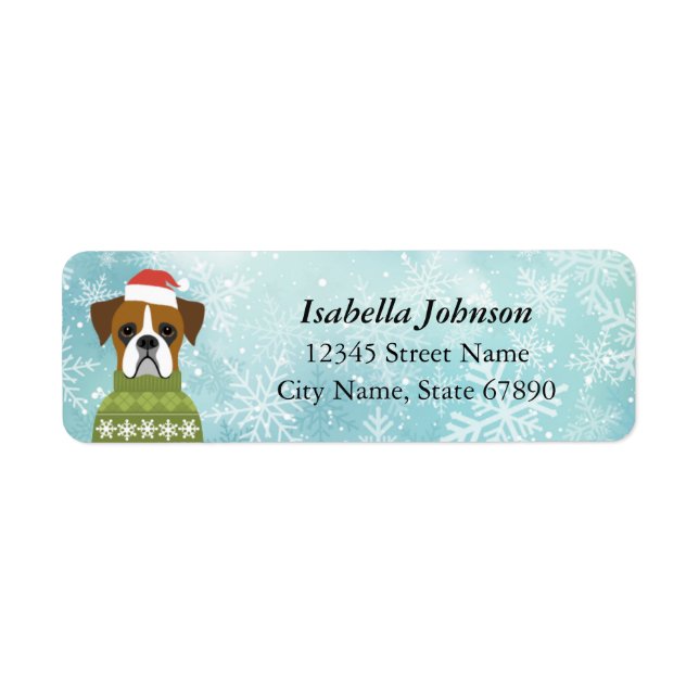 Boxer Dog Return Address Labels (Front)