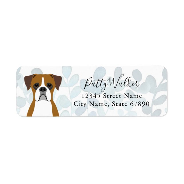 Boxer Dog Return Address Labels (Front)