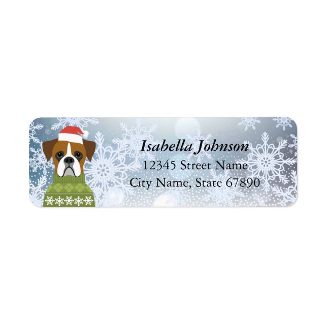 Boxer Dog Return Address Labels (Front)