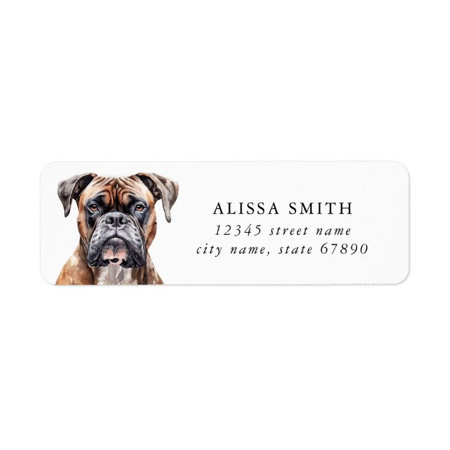 Boxer Dog Return Address Labels (Front)