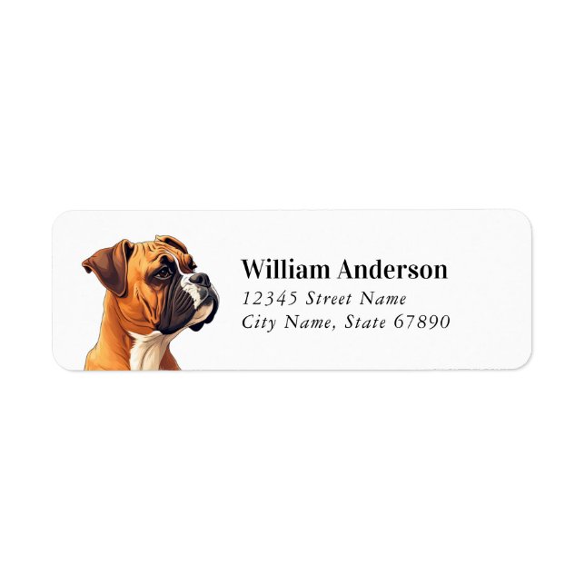 Boxer Dog Return Address Labels (Front)