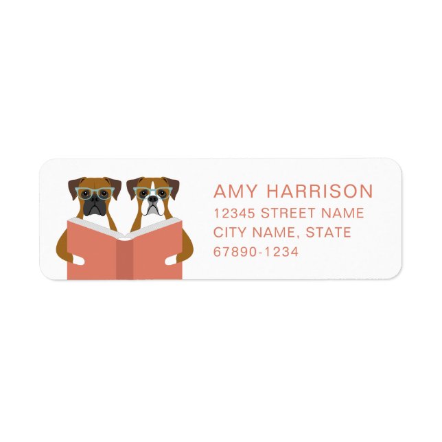 Boxer Dog Return Address Labels (Front)