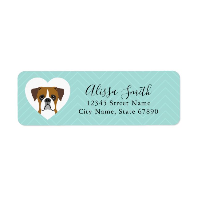 Boxer Dog Return Address Labels (Front)