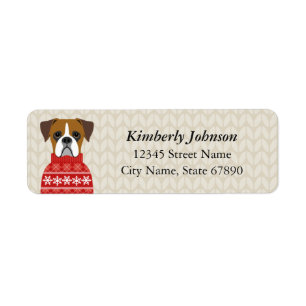 Boxer Dog Return Address Labels