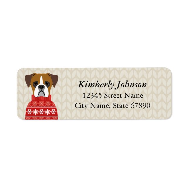 Boxer Dog Return Address Labels (Front)