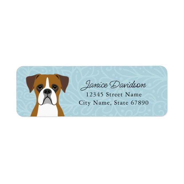 Boxer Dog Return Address Labels (Front)