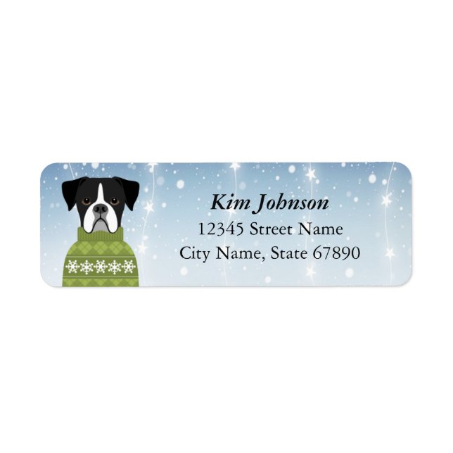 Boxer Dog Return Address Labels (Front)