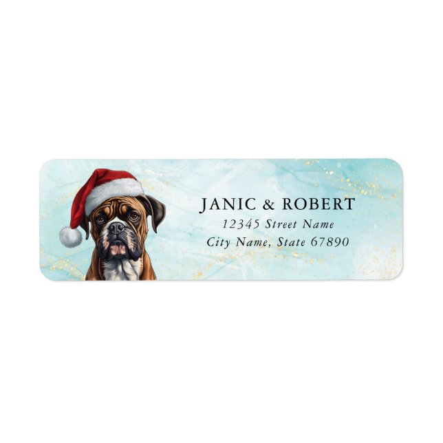 Boxer Dog Return Address Labels (Front)