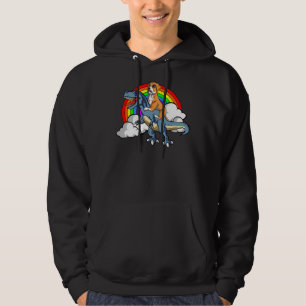 Boxer Dog Riding Dinosaur Trex German Deutscher Fu Hoodie