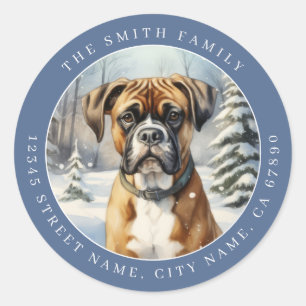 Boxer Dog Round Stickers