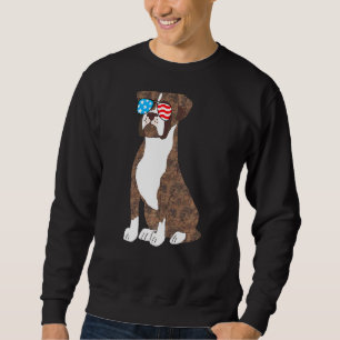 Boxer Dog 's Patriotic Cool Usa Flag Memorial Day Sweatshirt