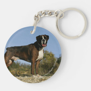 Boxer Dog Show Stance Key Ring