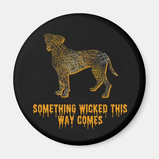 Boxer Dog Silhouette Fun Halloween Magnet (Front)