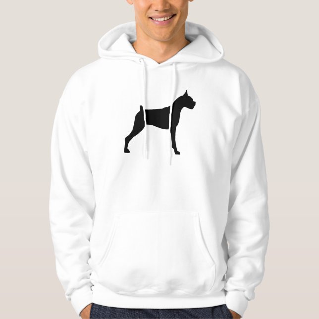 Boxer Dog Silhouette Hoodie (Front)