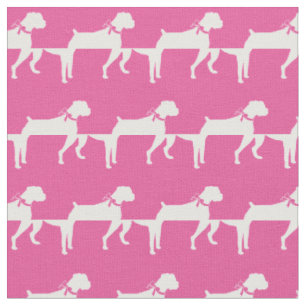 Boxer Dog Silhouette Pet Pink Fabric