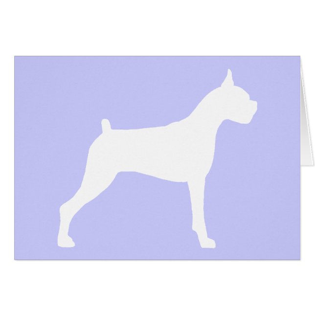 Boxer Dog Silhouette (white) (Front Horizontal)