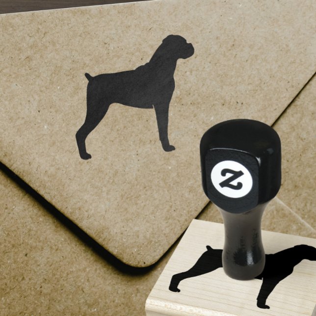 Boxer Dog Silhouette with Natural Ears Rubber Stamp (Creator Uploaded)