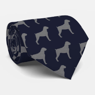 Boxer Dog Silhouettes Pattern Tie
