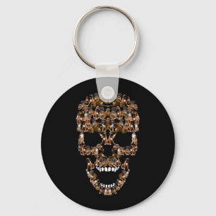 Boxer Dog Skull Tee Halloween Costume Dog Lovers Key Ring
