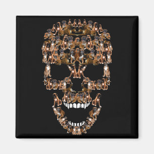 Boxer Dog Skull Tee Halloween Costume Dog Lovers Magnet