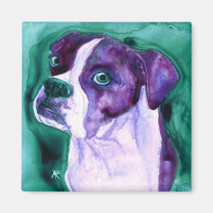 Boxer Dog Square Magnet - "Not Me"