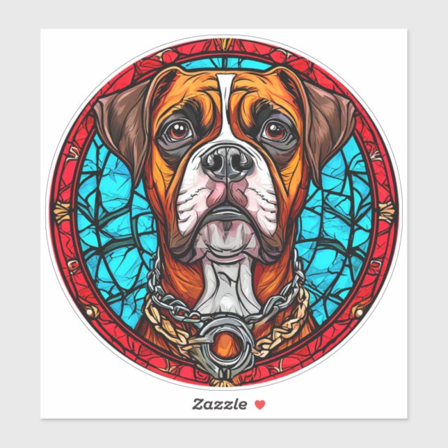 Boxer Dog Stained Glass (Sheet)
