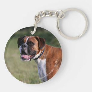 Boxer Dog Standing Key Ring