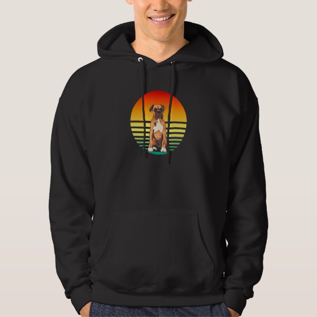 Boxer Dog Sunset Hoodie (Front)