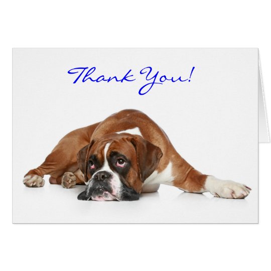 Boxer Dog Thank You Notecard - Thank You Inside