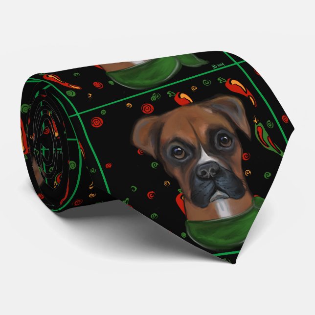 BOXER DOG TIE (Rolled)