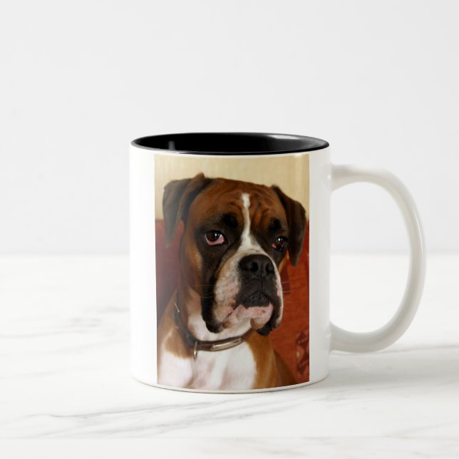 Boxer Dog Two-Tone Coffee Mug (Right)