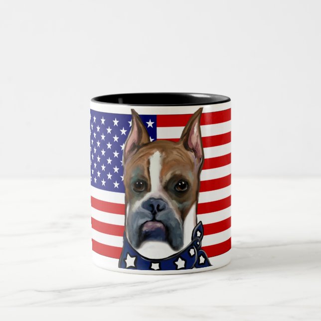 Boxer Dog Two-Tone Coffee Mug (Center)