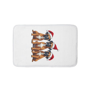 Boxer Dog Ugly Sweater Christmas Light Xmas Pajama Bath Mat
