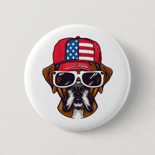 Boxer Dog USA 6 Cm Round Badge