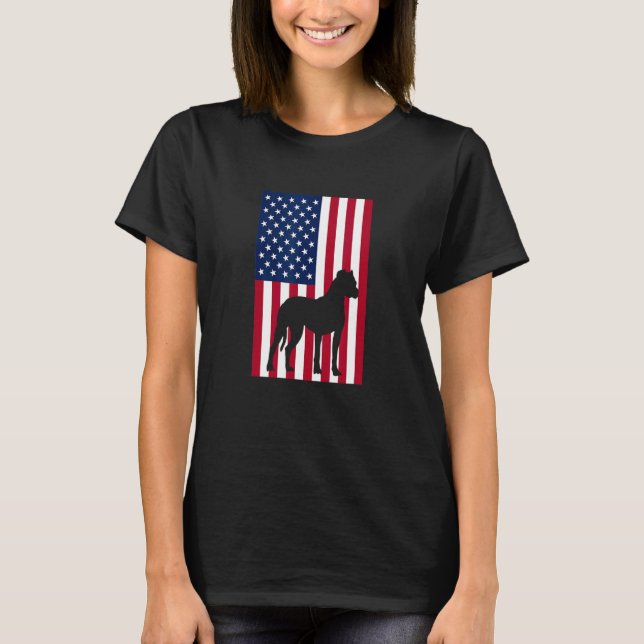 Boxer Dog USA American Flag 4th of July Patriotic T-Shirt (Front)