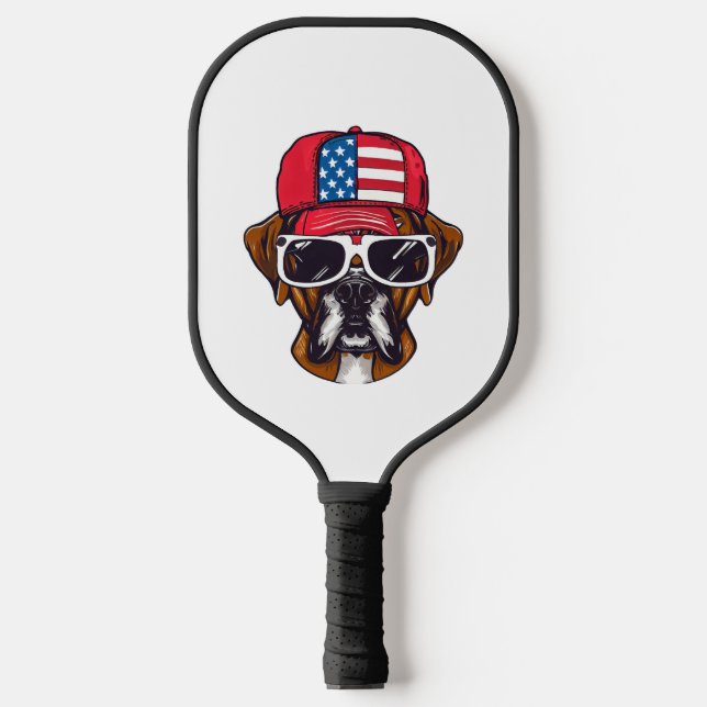 Boxer Dog USA Pickleball Paddle (Front)