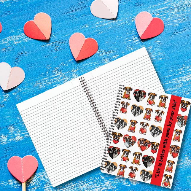 Boxer Dog Valentine Watercolor Design Notebook (Boxer Dog Valentine Watercolor Design Notebook)