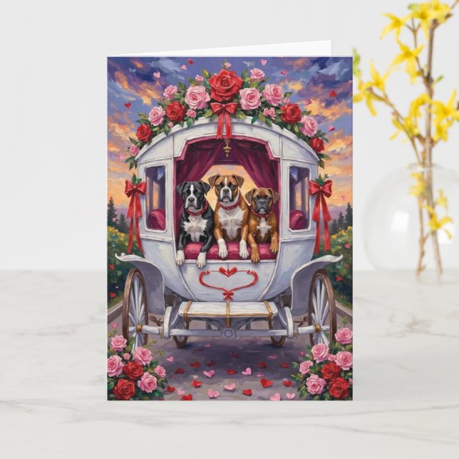 Boxer Dog Valentine's Day  Card (Yellow Flower)