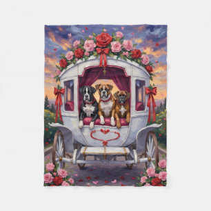 Boxer Dog Valentine's Day  Fleece Blanket
