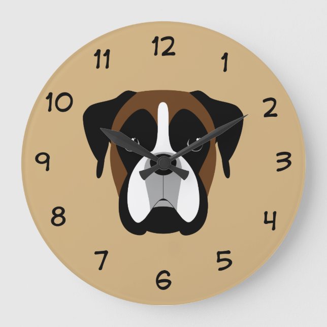 Boxer Dog Wall Decor Clocks (Front)