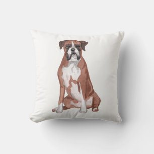 Boxer Dog Water Colour Art Painting Cushion