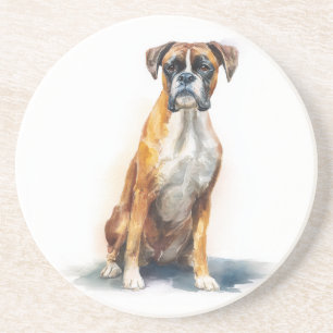 Boxer Dog Watercolor Art Coaster