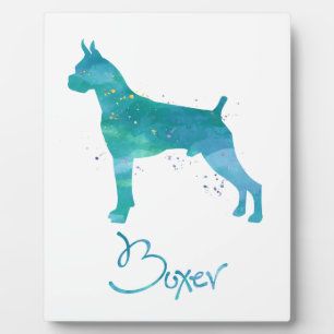 Boxer Dog Watercolor Plaque