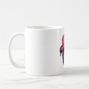 Boxer Dog Wearing White Red Blue Coffee Mug