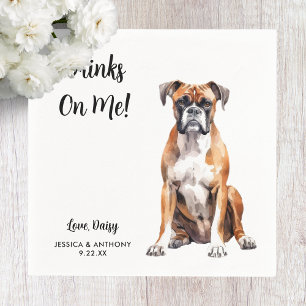Boxer Dog Wedding  Napkin